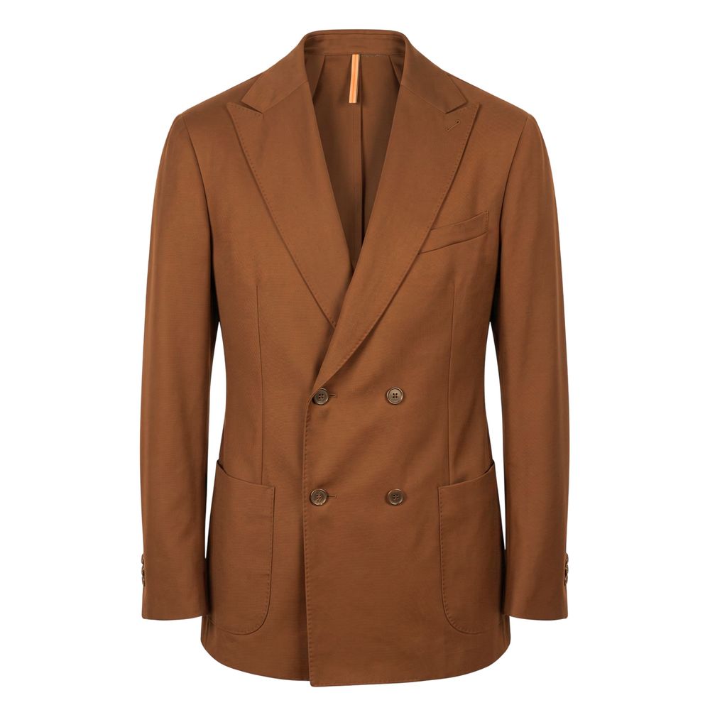 Roberto Pepe Luxury Braune Herrenjacke aus Viskose