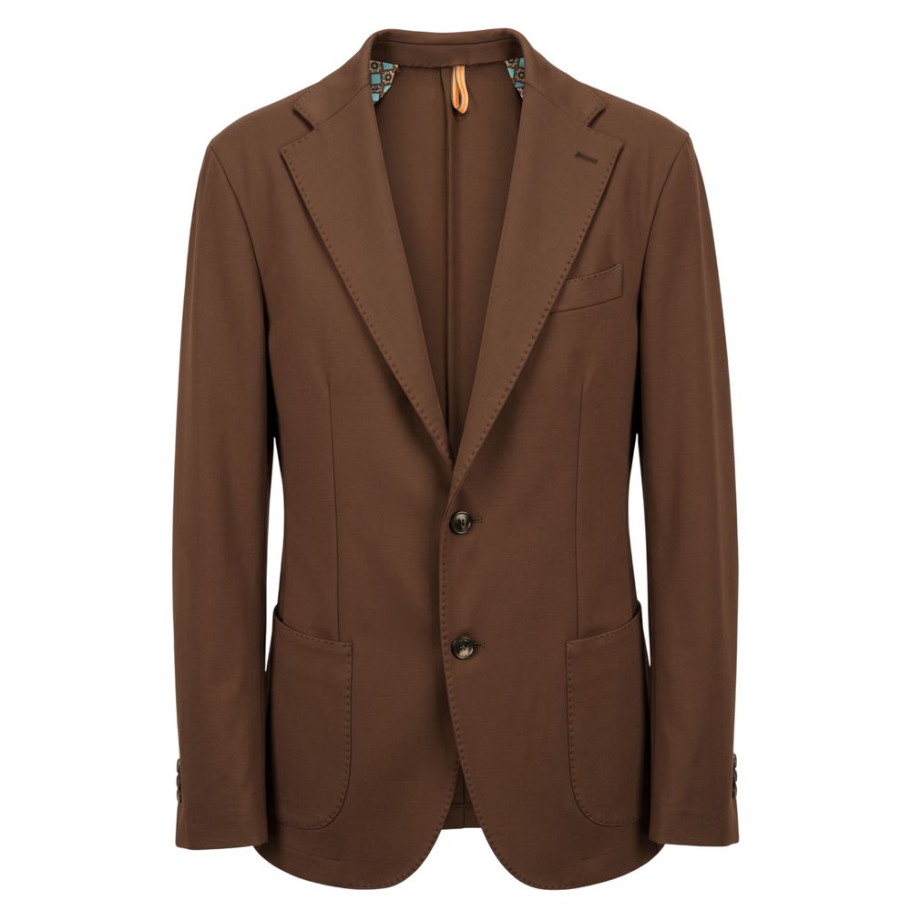 Roberto Pepe Luxury Braune Herrenjacke aus Viskose