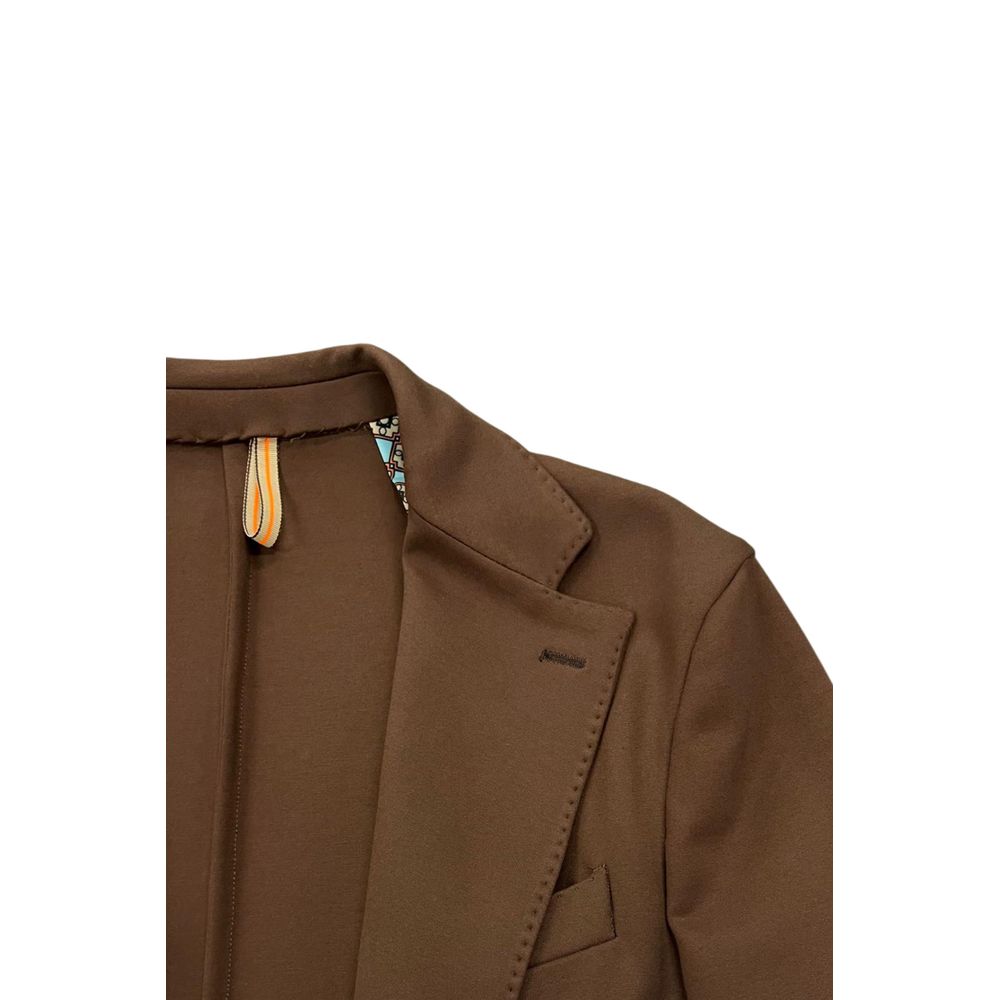 Roberto Pepe Luxury Braune Herrenjacke aus Viskose