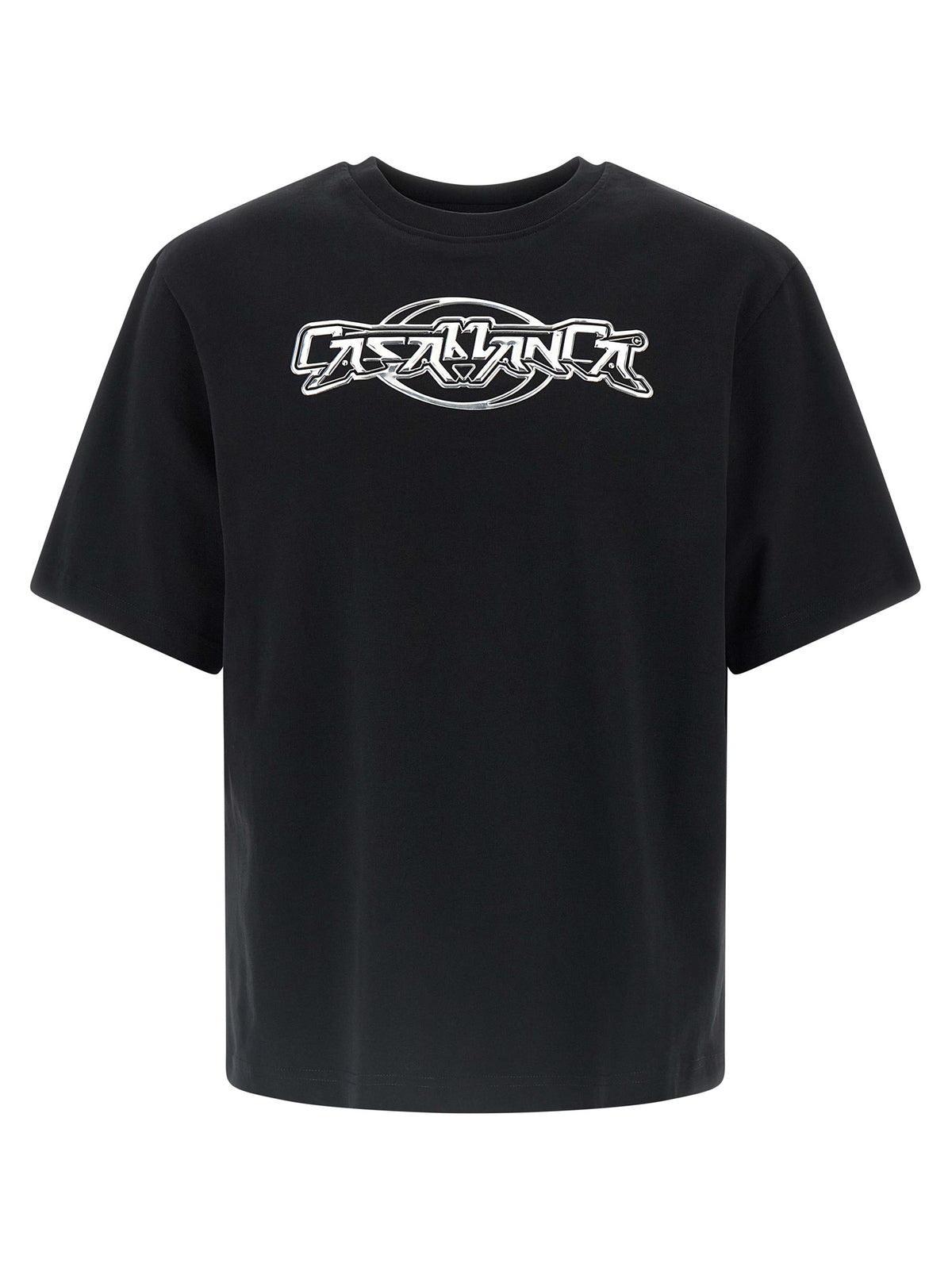 Casablanca Schwarzes Bio-Baumwoll-T-Shirt