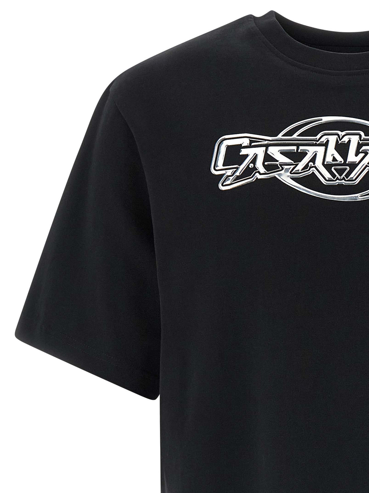 Casablanca Schwarzes Bio-Baumwoll-T-Shirt