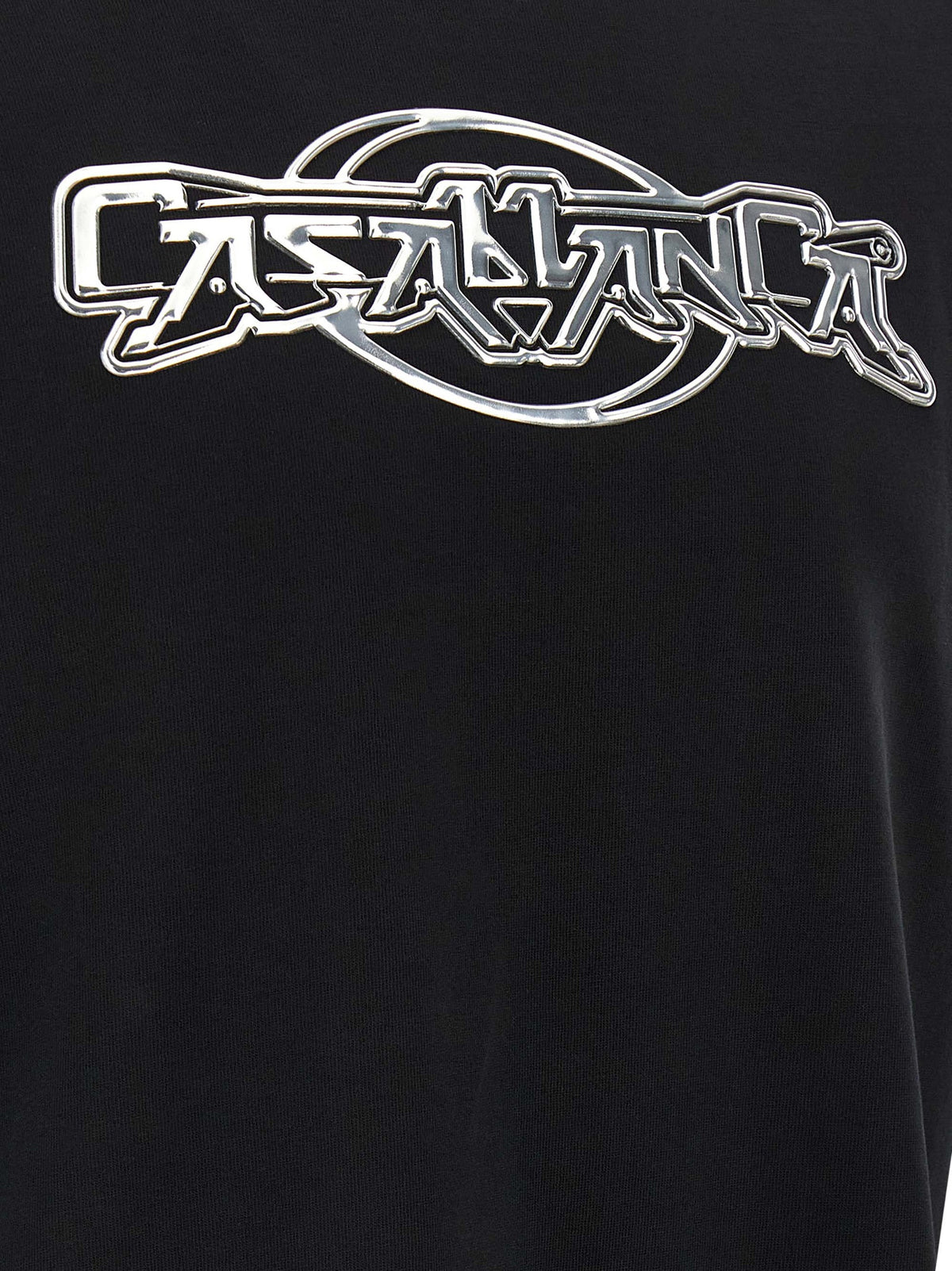 Casablanca Schwarzes Bio-Baumwoll-T-Shirt