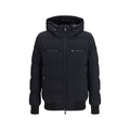 Moose Knuckles Schwarze Nylon-Jacke in voller Länge