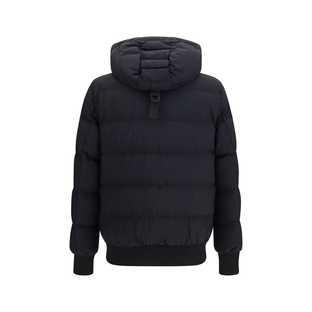Moose Knuckles Schwarze Nylon-Jacke in voller Länge