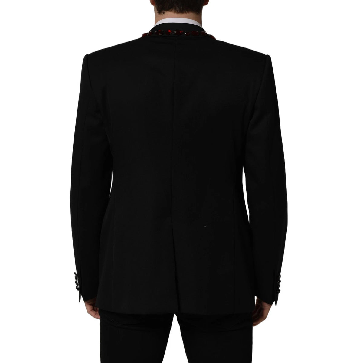 Dolce & Gabbana Schwarzer Blazer mit Kristallverzierungen