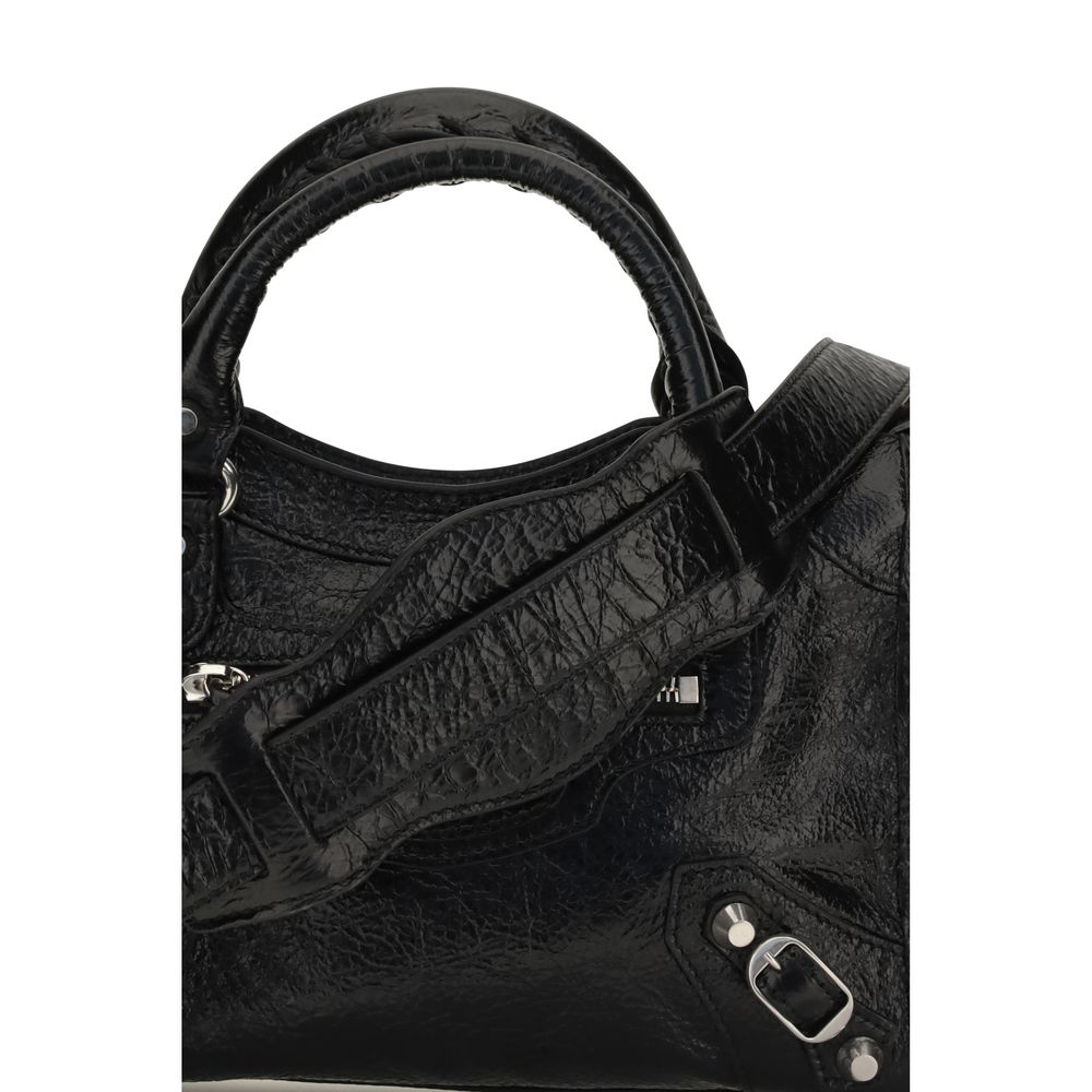 Balenciaga Schwarze Lammleder Schultertasche Ovis Aries