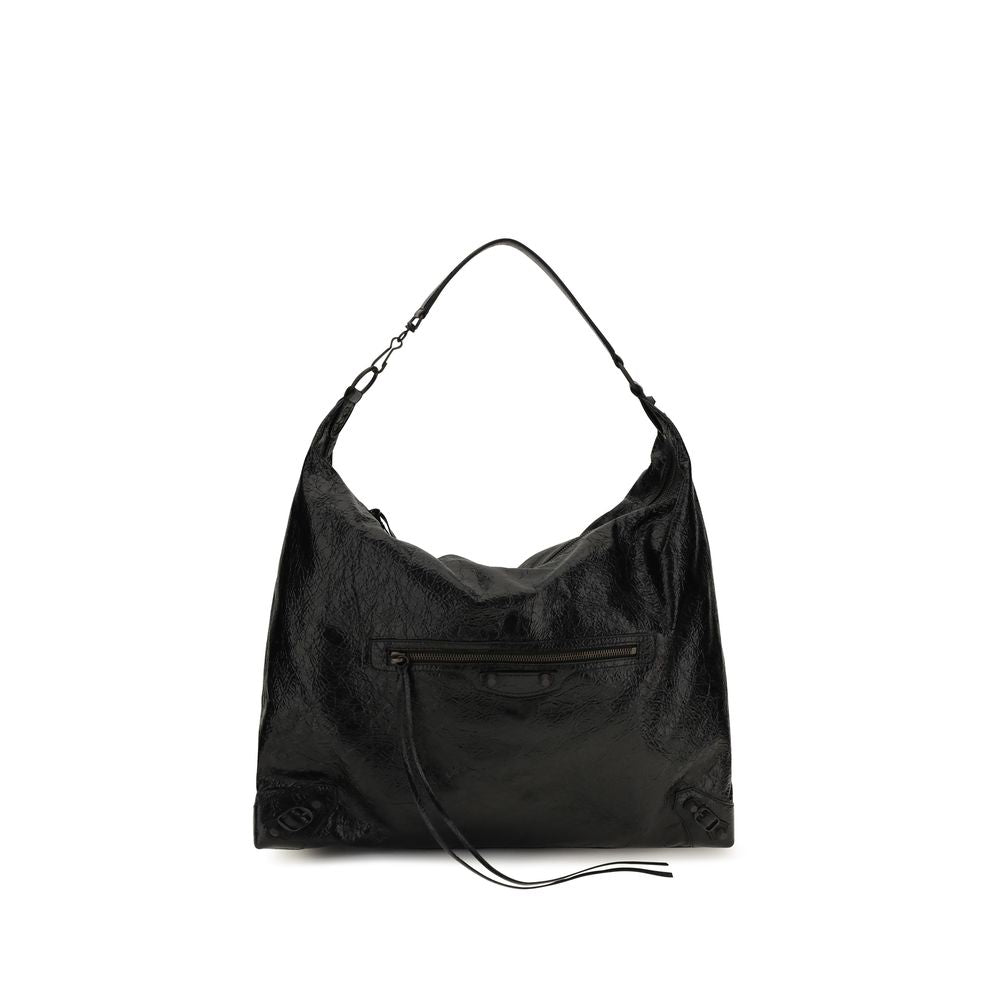 Balenciaga Schwarze Lammleder Schultertasche Ovis Aries