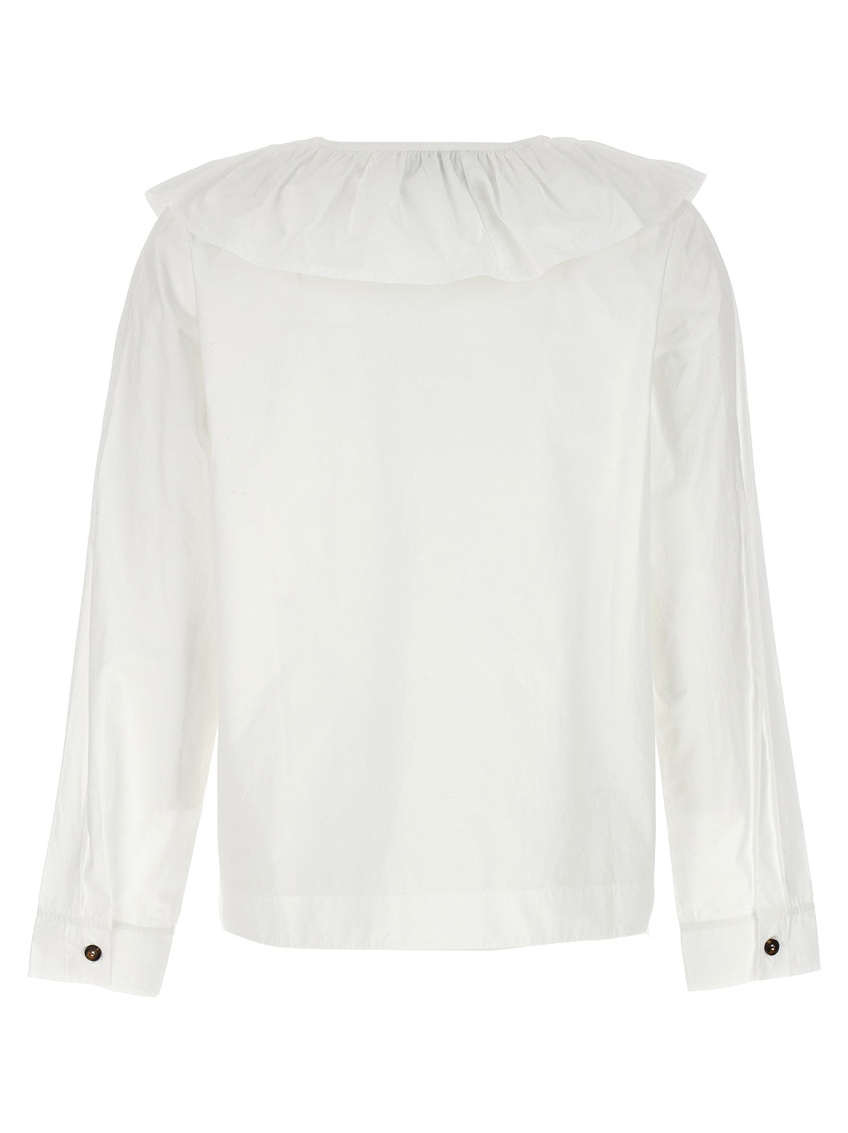 Ganni Weiße Baumwollbluse