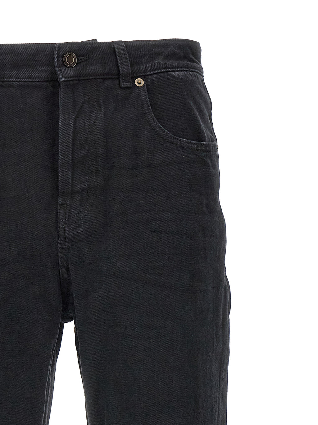 Saint Laurent Schwarze Baumwoll-Jeans mit geradem Bein
