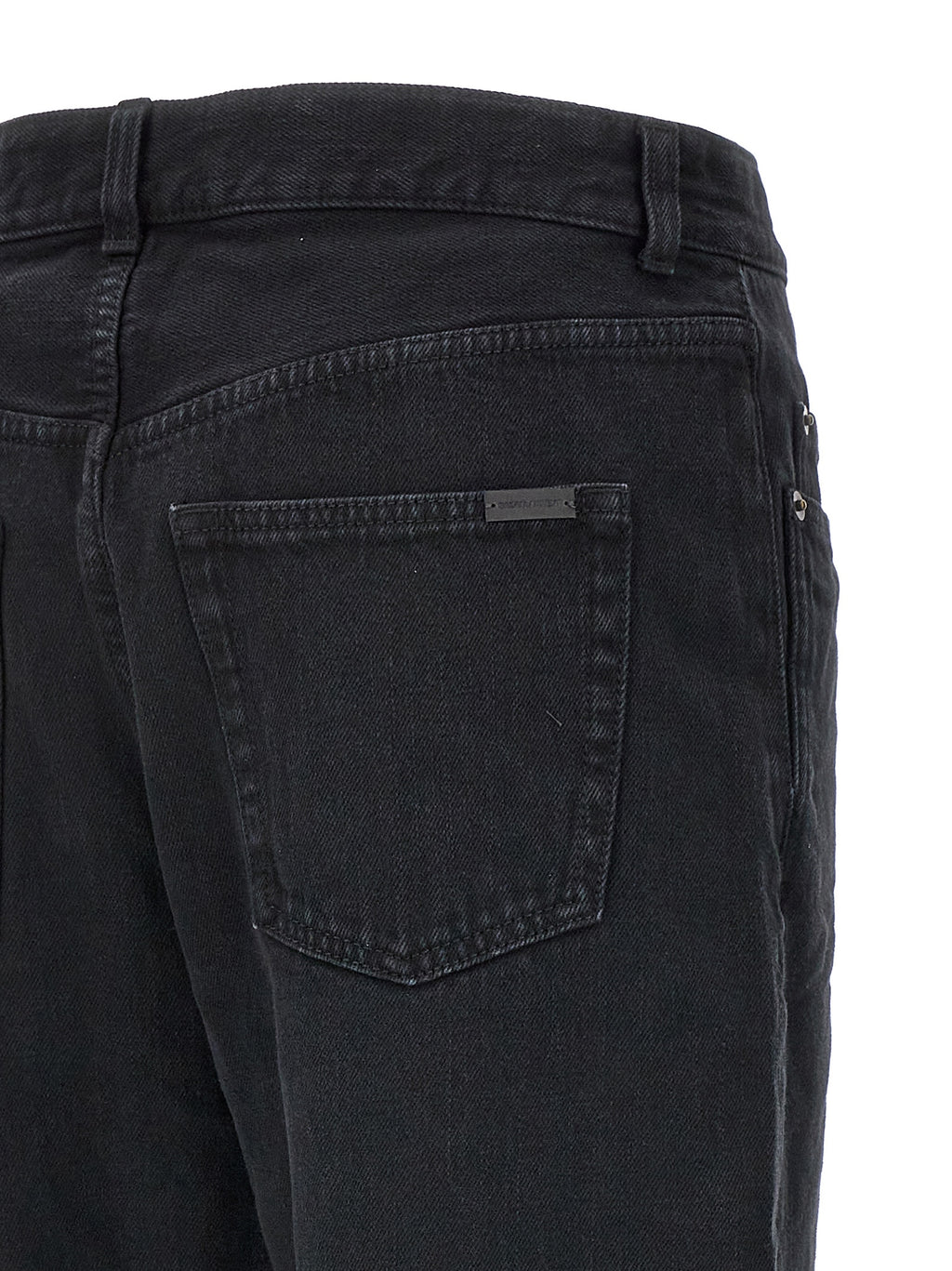 Saint Laurent Schwarze Baumwoll-Jeans mit geradem Bein