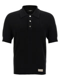 Balmain Schwarzes Polohemd aus Merinowolle