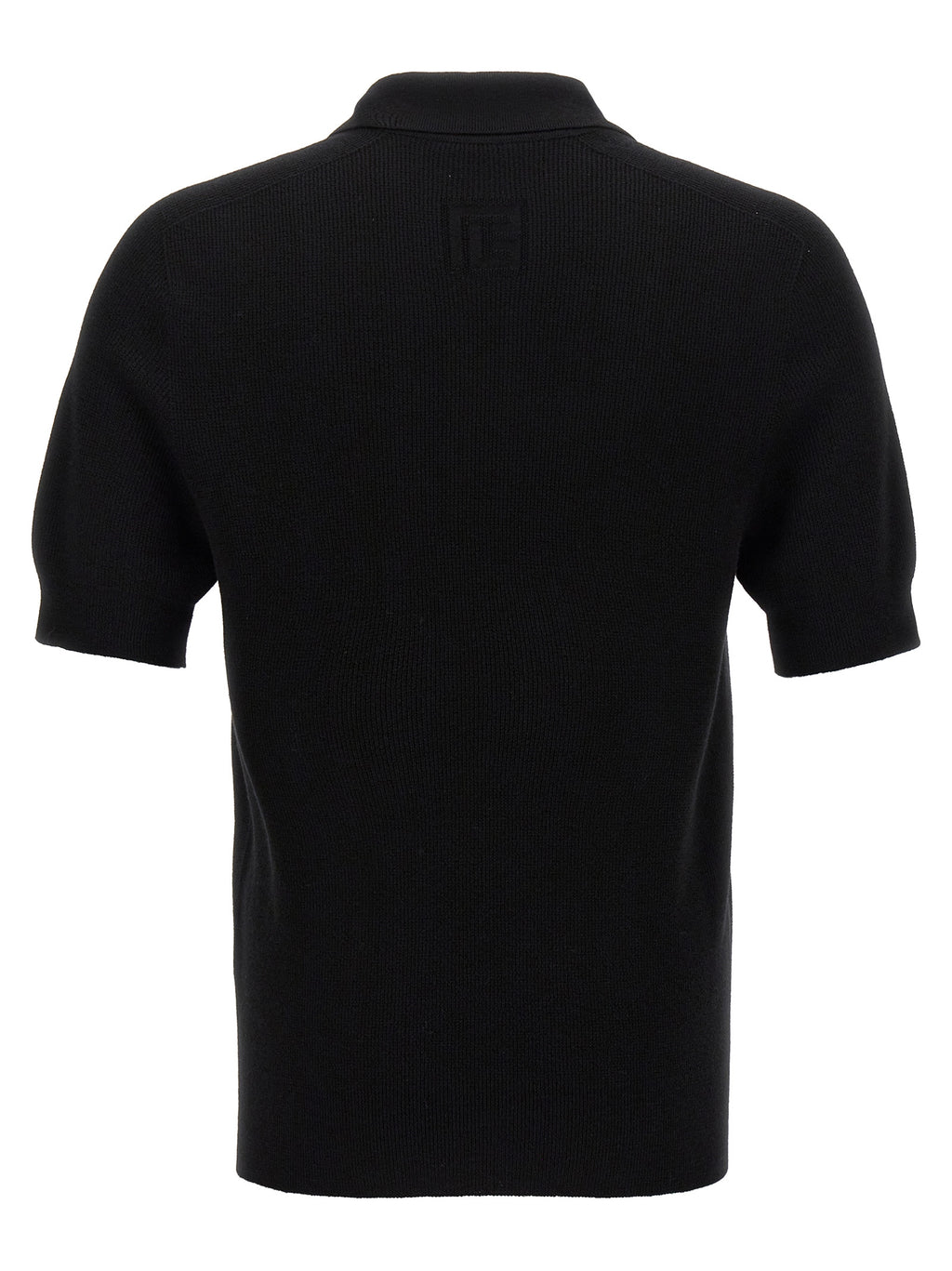 Balmain Schwarzes Polohemd aus Merinowolle