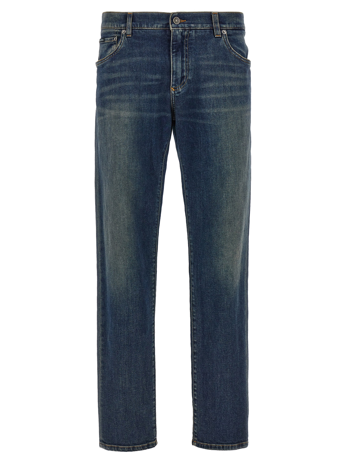Dolce & Gabbana Blaue Jeans aus Baumwolle im geraden Schnitt