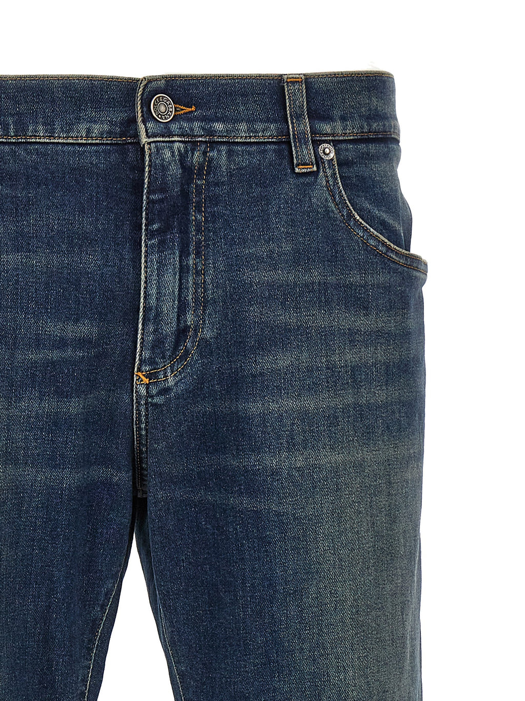 Dolce & Gabbana Blaue Jeans aus Baumwolle im geraden Schnitt