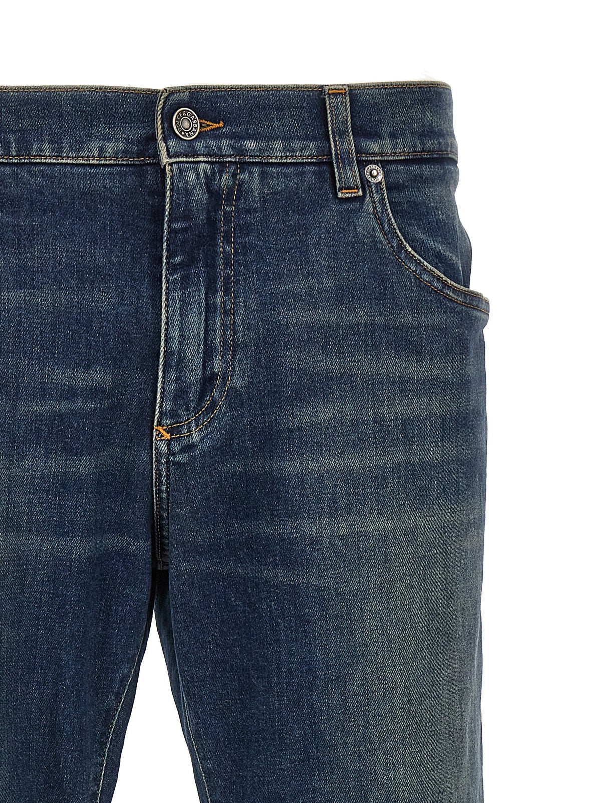 Dolce & Gabbana Blaue Jeans aus Baumwolle im geraden Schnitt