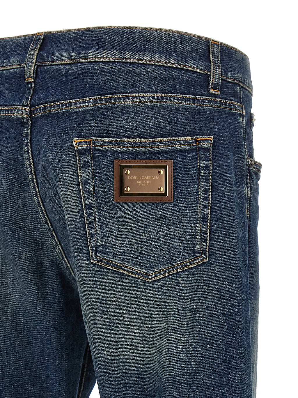 Dolce & Gabbana Blaue Jeans aus Baumwolle im geraden Schnitt
