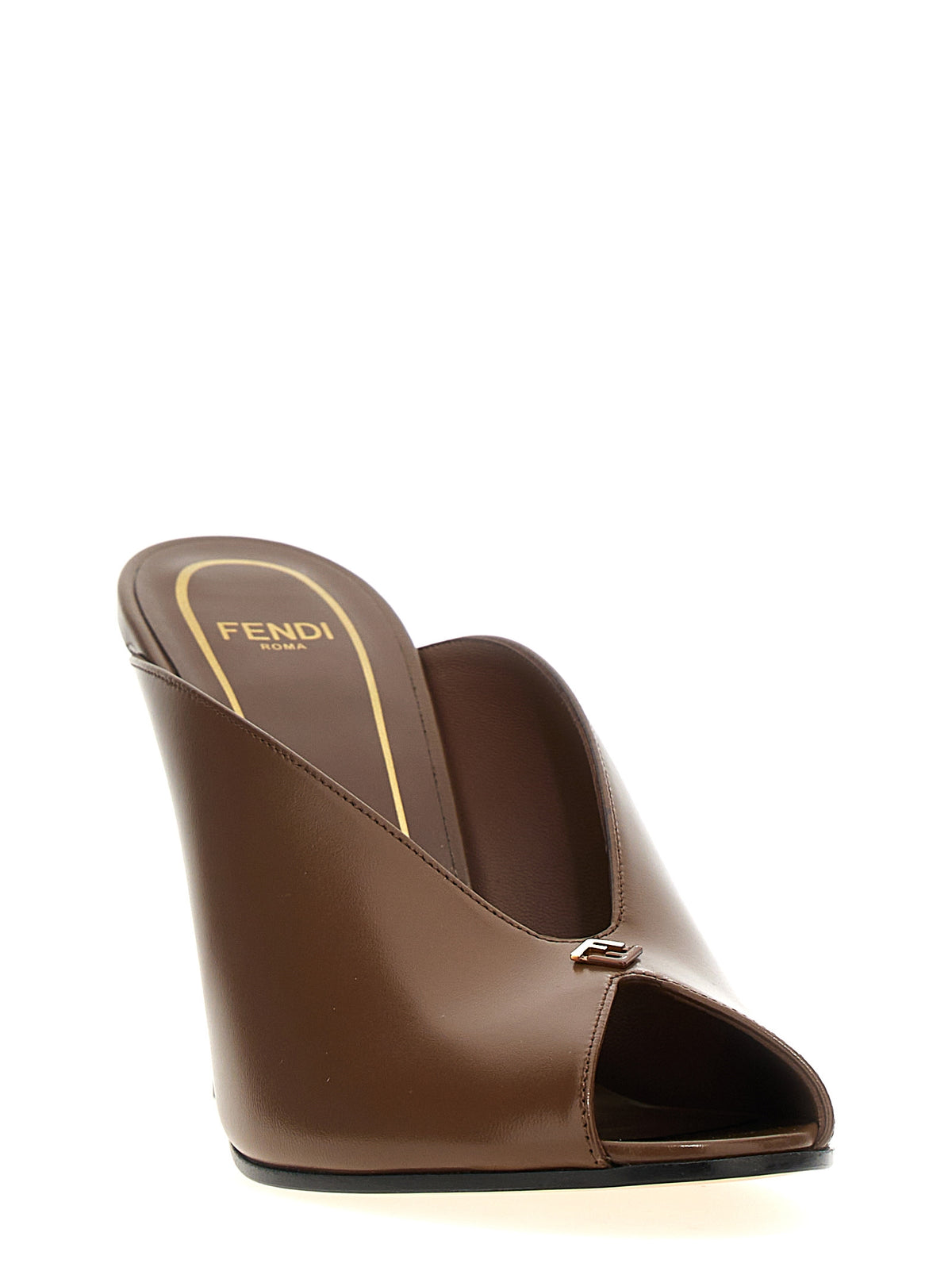 Fendi Braune Pumps aus Lammleder mit hohem Absatz