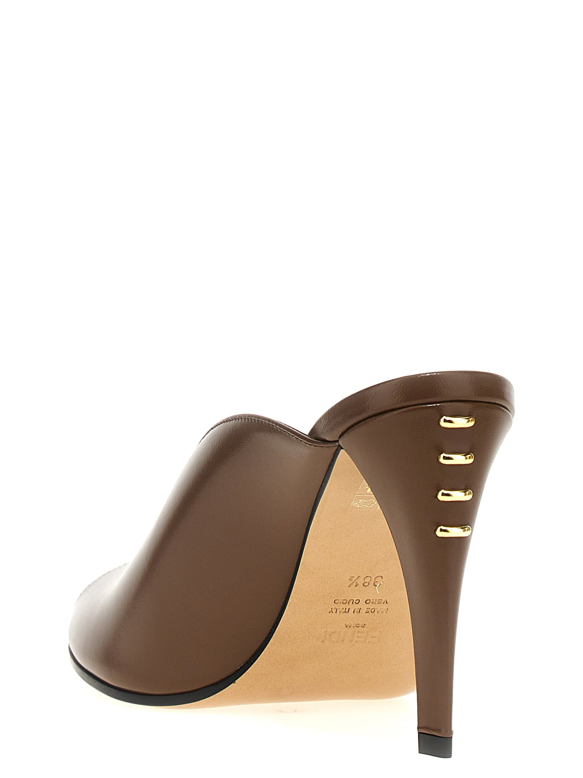 Fendi Braune Pumps aus Lammleder mit hohem Absatz