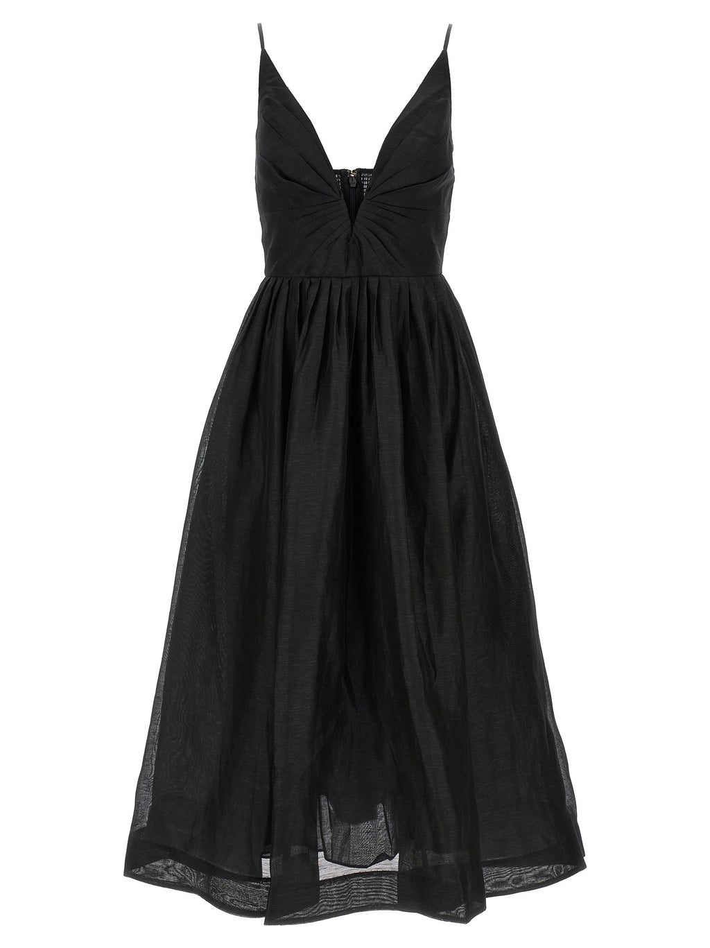 Zimmermann Schwarzes Leinen-Cocktailkleid