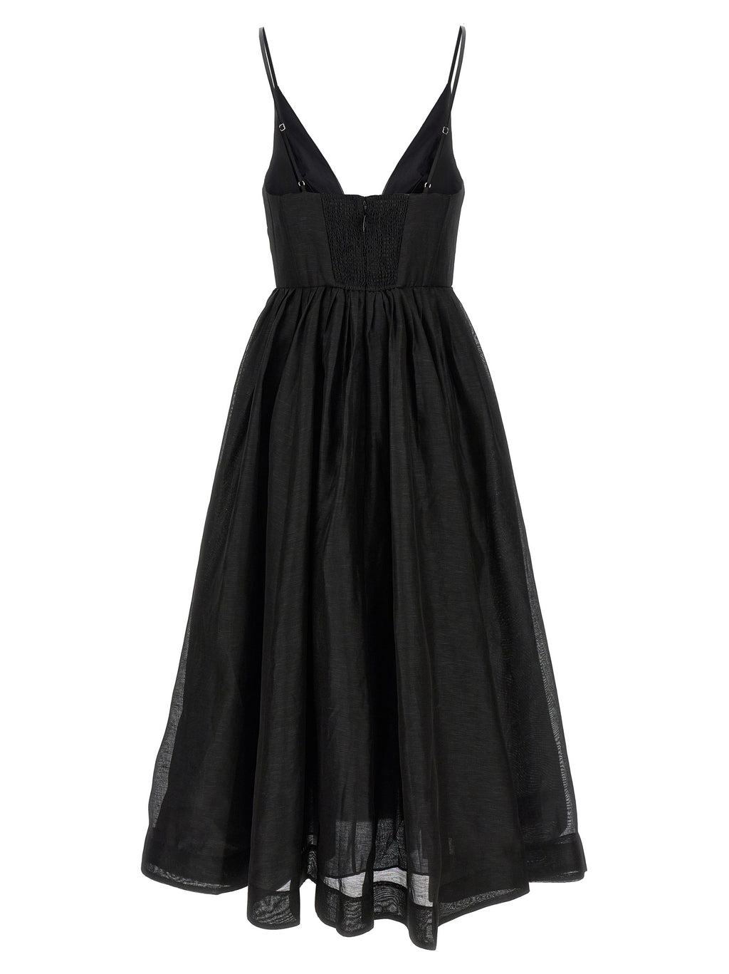 Zimmermann Schwarzes Leinen-Cocktailkleid