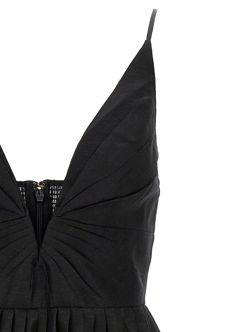 Zimmermann Schwarzes Leinen-Cocktailkleid