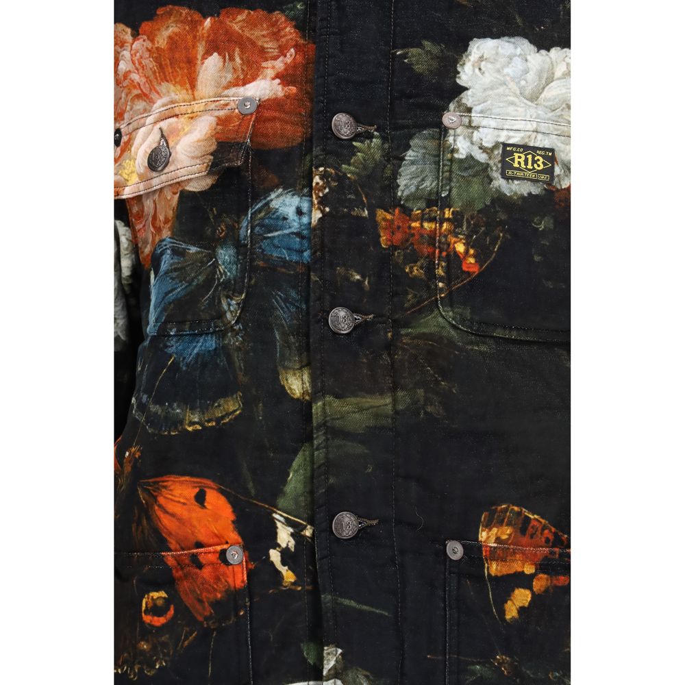 R13 Schwarze Baumwolljacke
