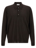 JOHN SMEDLEY Braunes Poloshirt aus Merinowolle