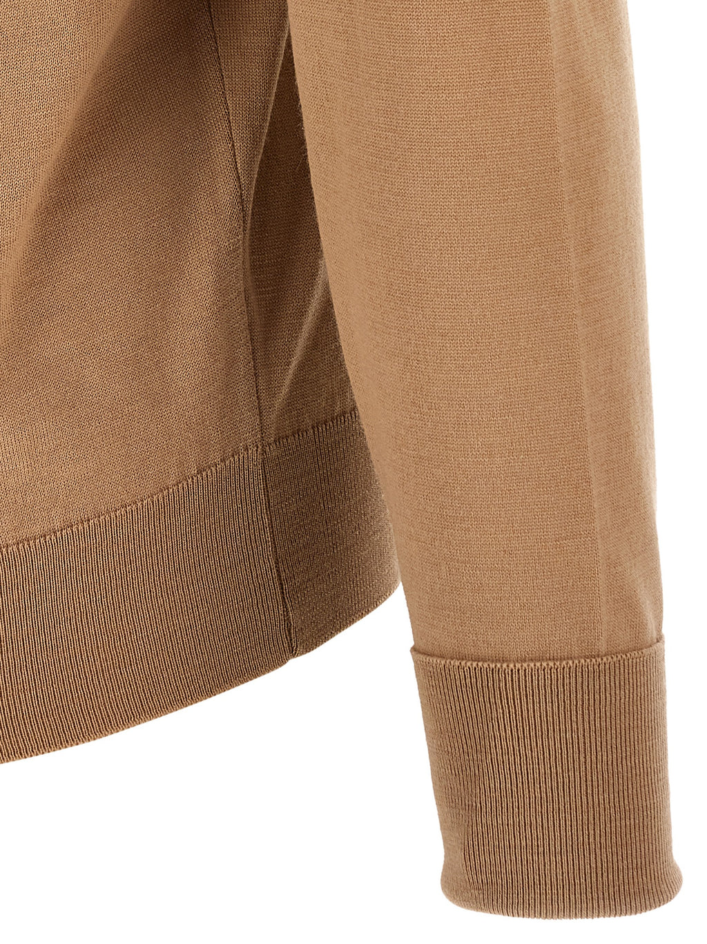 JOHN SMEDLEY Beige Merinowolle Poloshirt