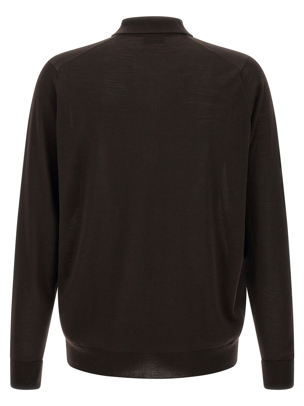 JOHN SMEDLEY Braunes Poloshirt aus Merinowolle