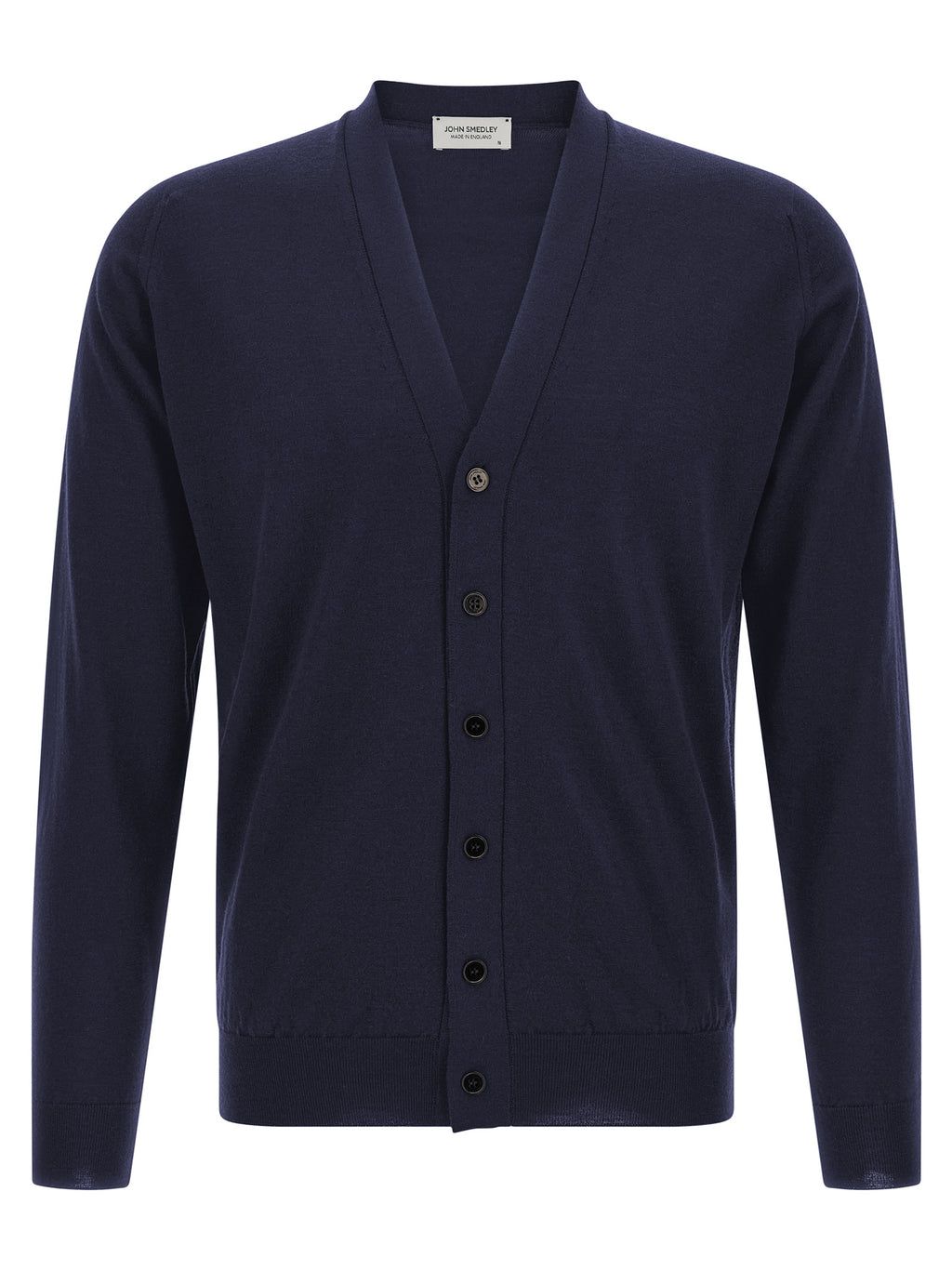 JOHN SMEDLEY Blauer Cardigan aus Merinowolle