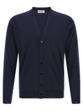 JOHN SMEDLEY Blauer Cardigan aus Merinowolle