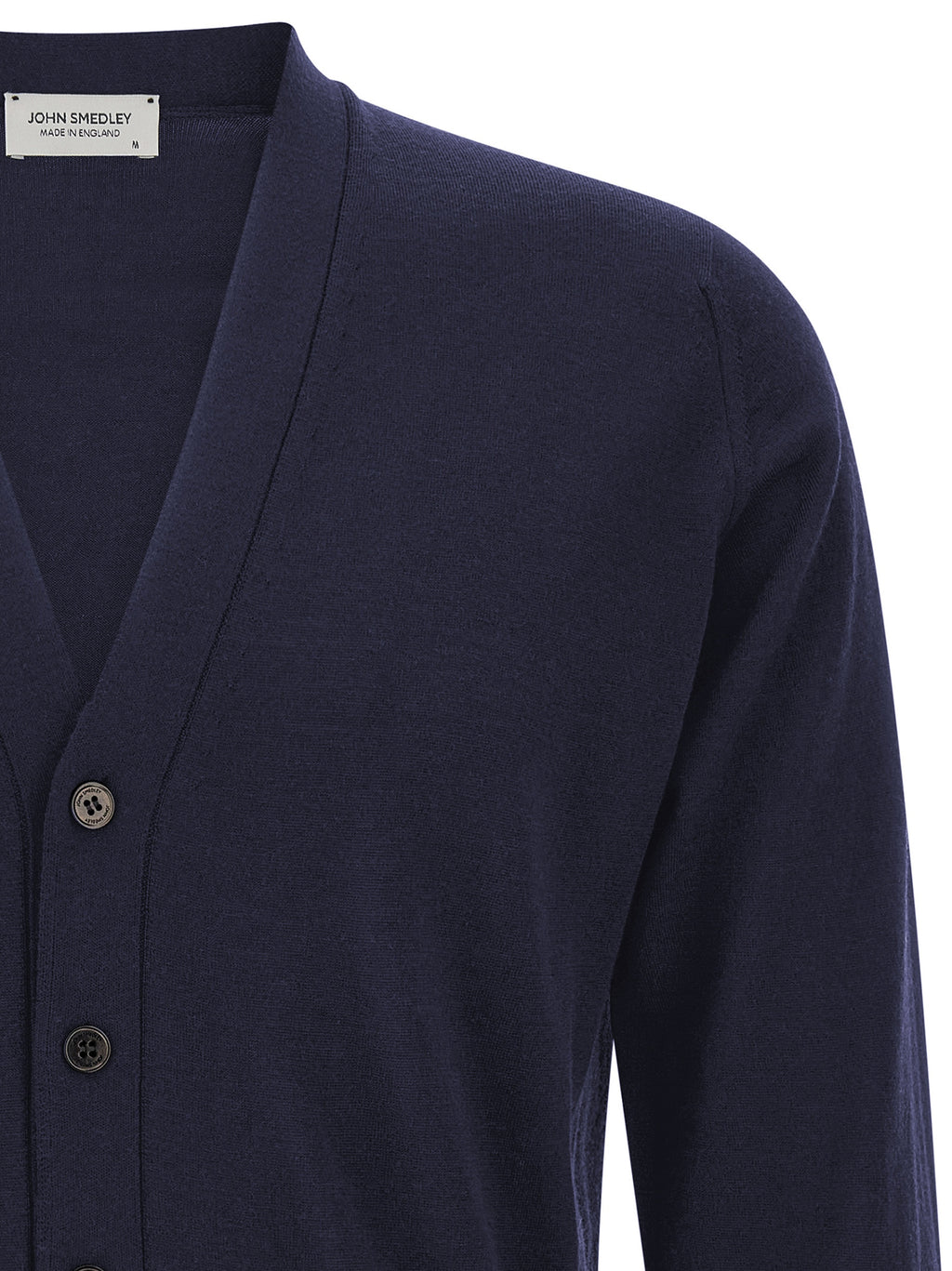 JOHN SMEDLEY Blauer Cardigan aus Merinowolle