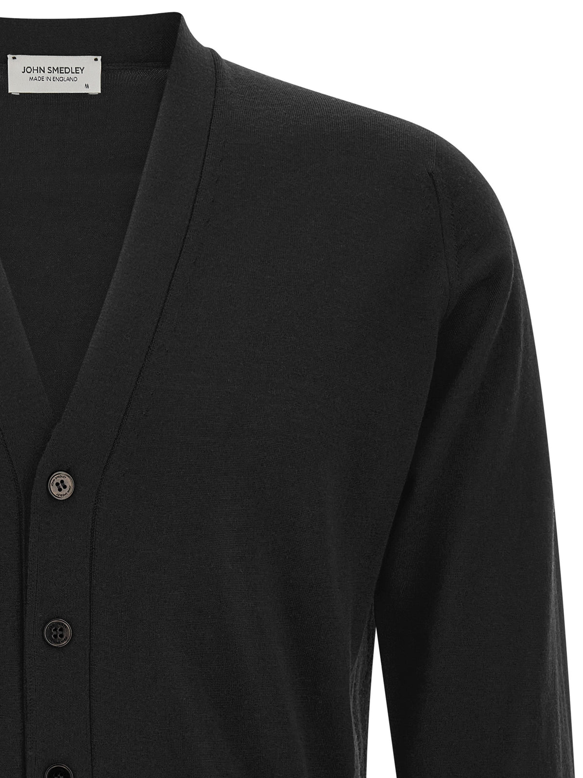 JOHN SMEDLEY Schwarzer Cardigan aus Merinowolle
