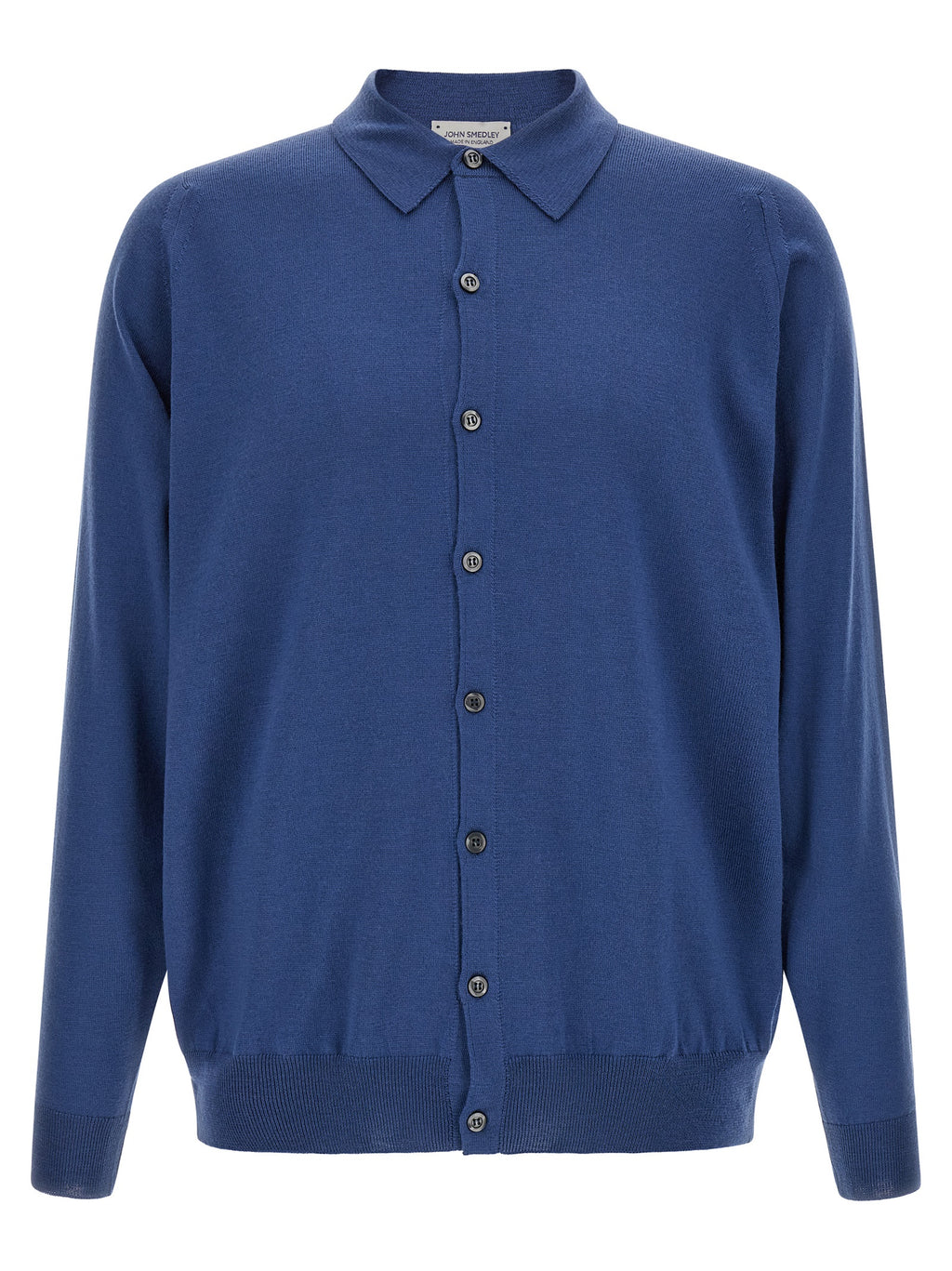 JOHN SMEDLEY Bluse aus blauer Merinowolle