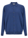 JOHN SMEDLEY Bluse aus blauer Merinowolle