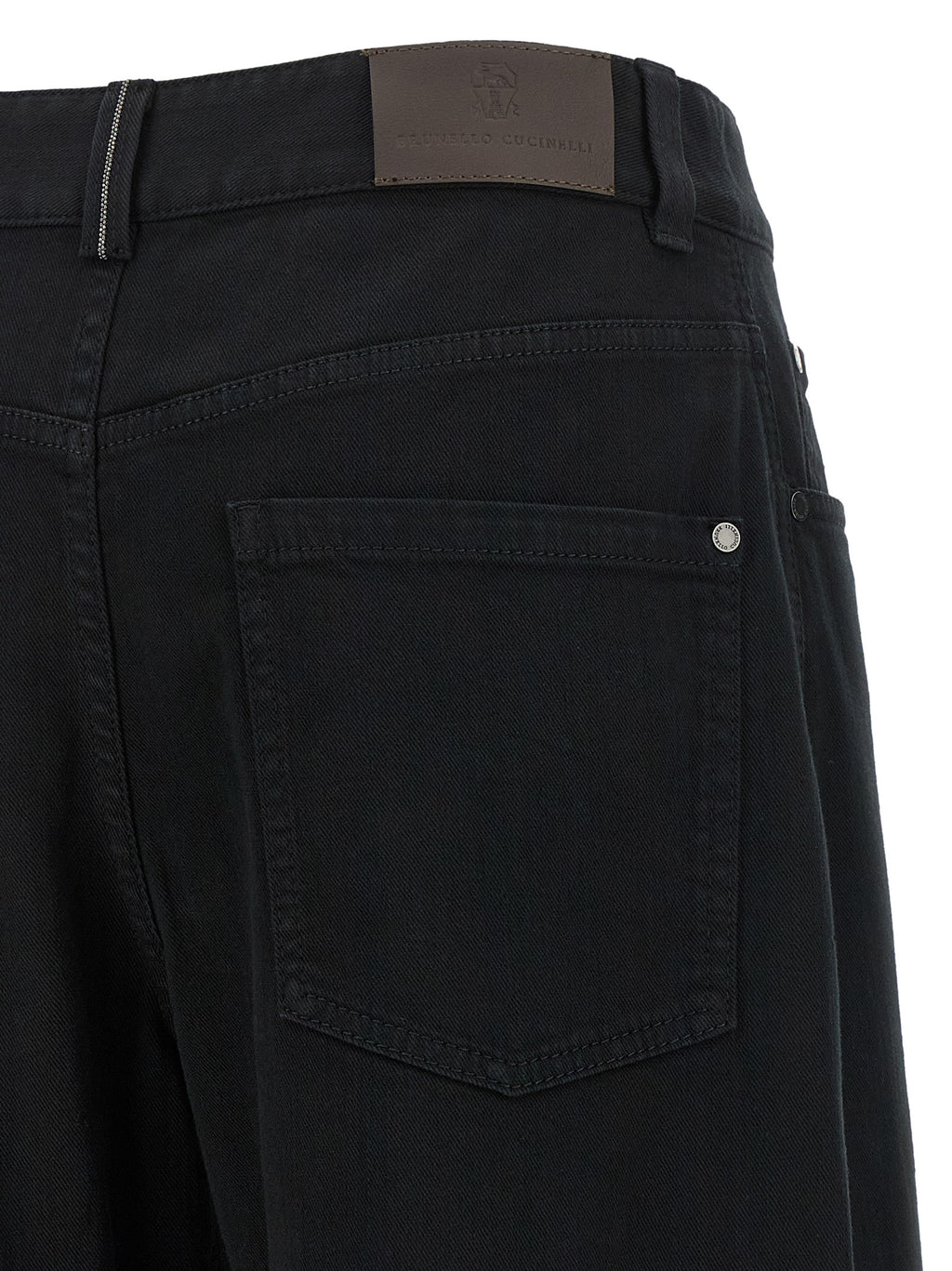 Brunello Cucinelli Schwarze Jeans aus Baumwolle mit geradem Bein