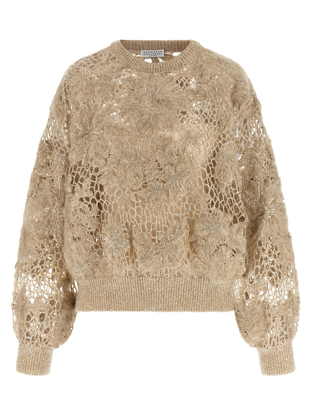 Brunello Cucinelli Beige Wollstrickjacke