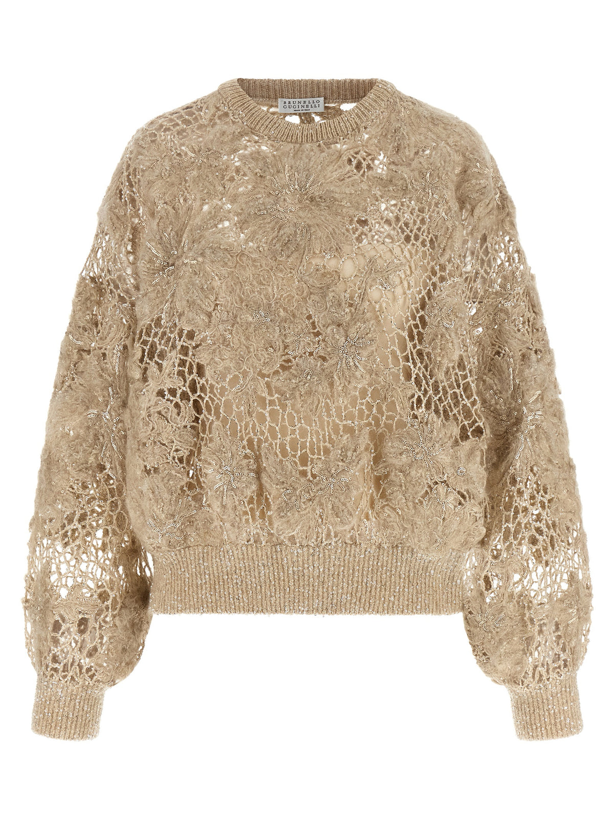 Brunello Cucinelli Beige Wollstrickjacke