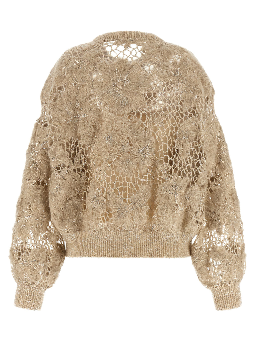 Brunello Cucinelli Beige Wollstrickjacke