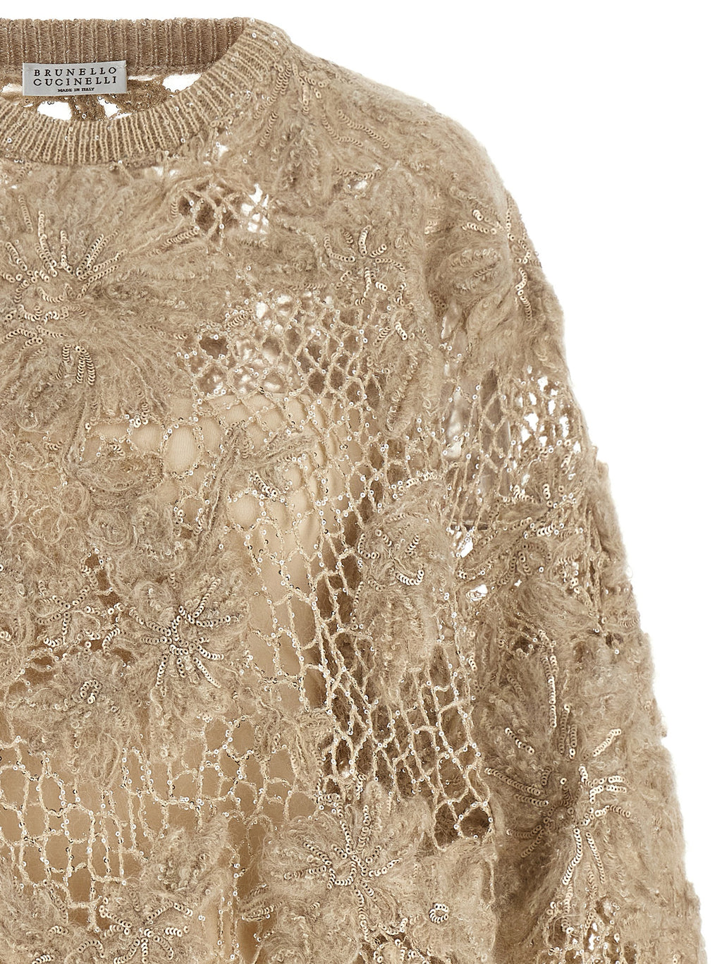 Brunello Cucinelli Beige Wollstrickjacke