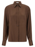 Brunello Cucinelli Braune Seidenbluse