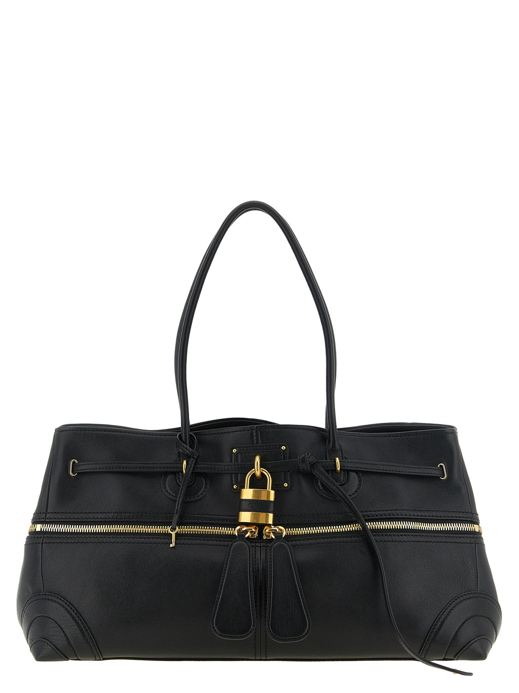 Chloé Schwarze Lammleder-Schultertasche