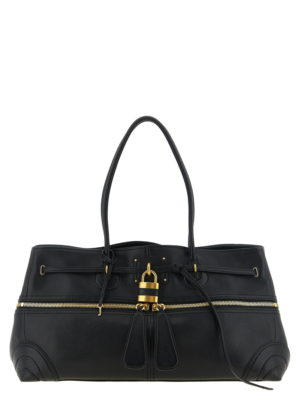 Chloé Schwarze Lammleder-Schultertasche