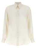 XACUS Seidenbluse in Weiß