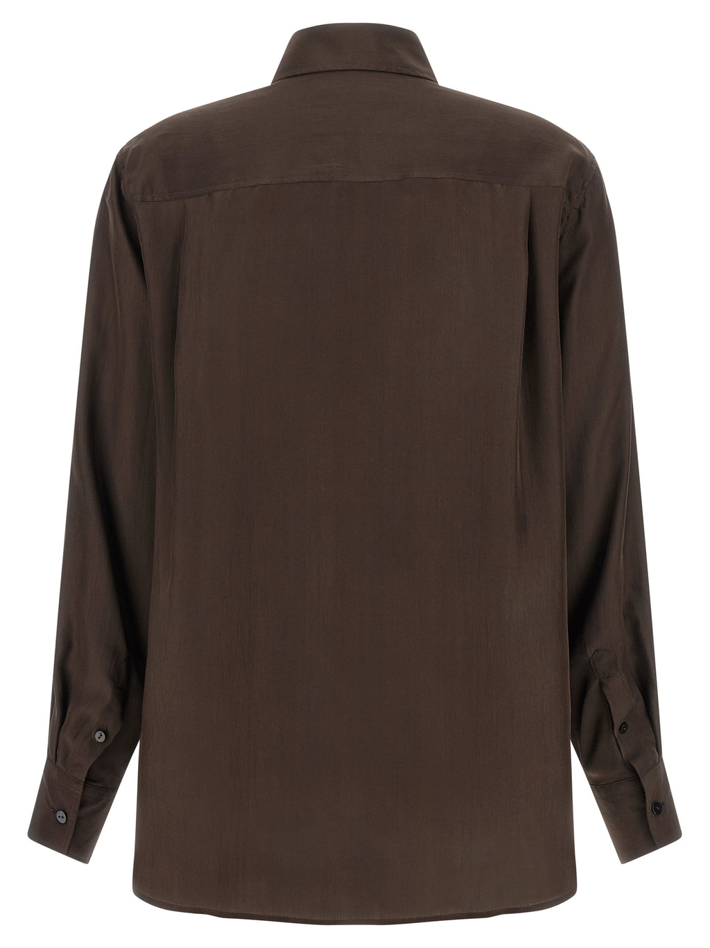 XACUS Braune Seidenbluse