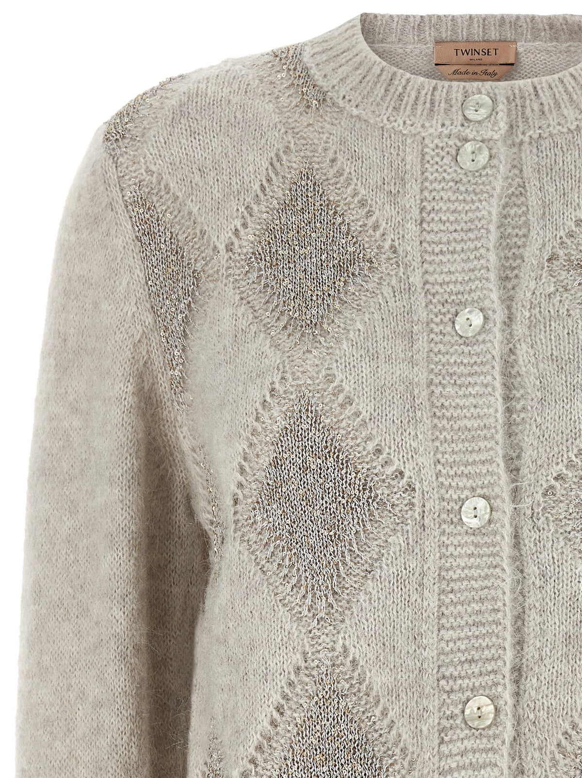 Twinset Grauer Cardigan aus Polyamid