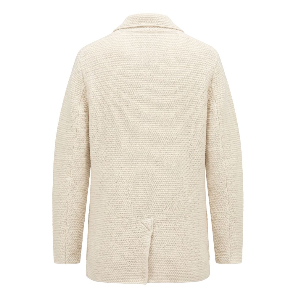 Malo Herren-Strickjacke aus weißer Baumwolle