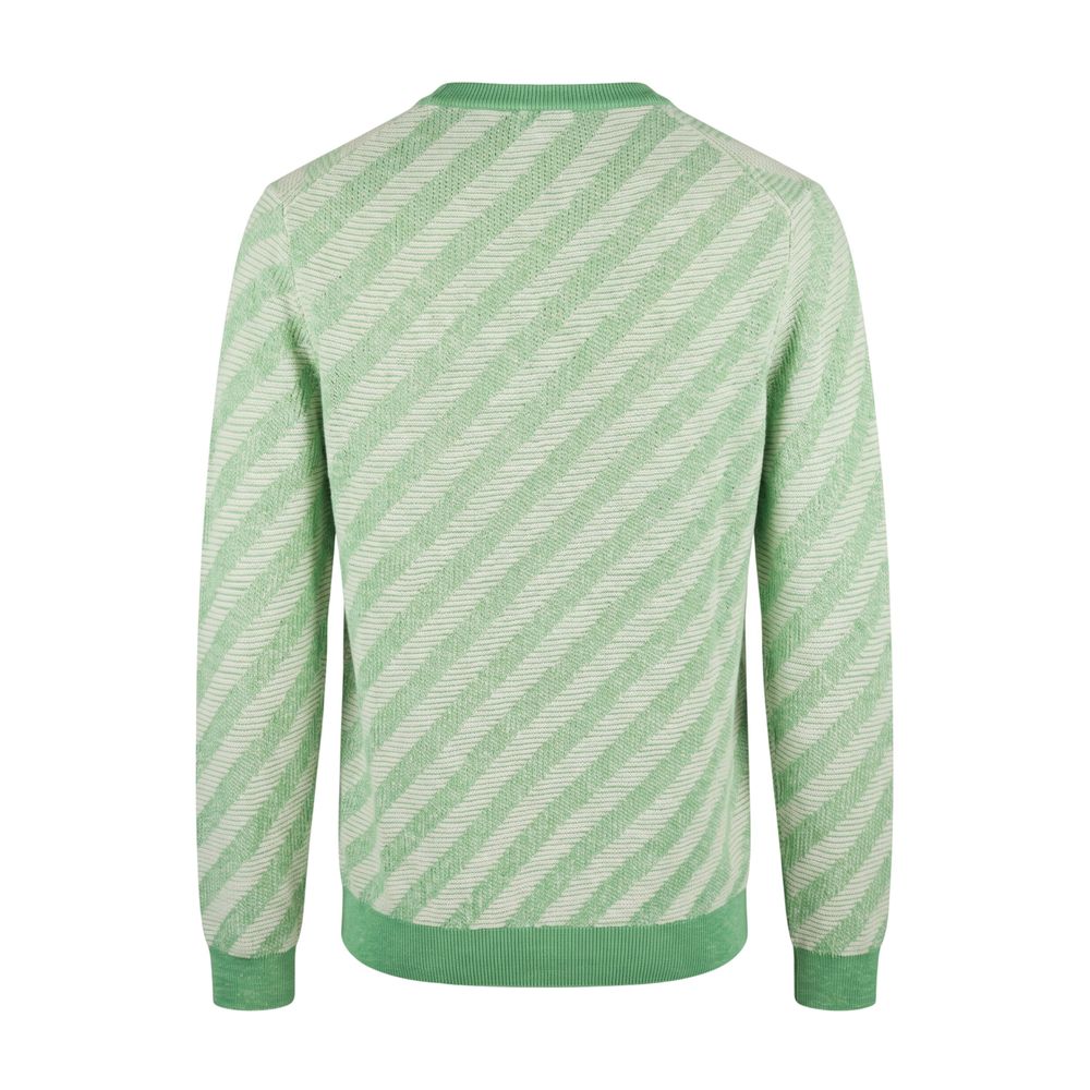 Malo Grüner Herrenpullover aus Leinen