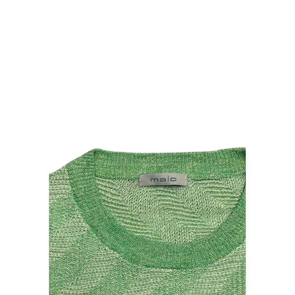 Malo Grüner Herrenpullover aus Leinen
