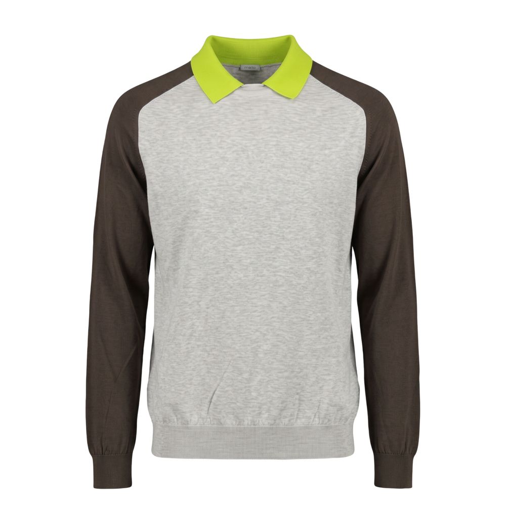 Malo Grauer Baumwollpullover für Herren